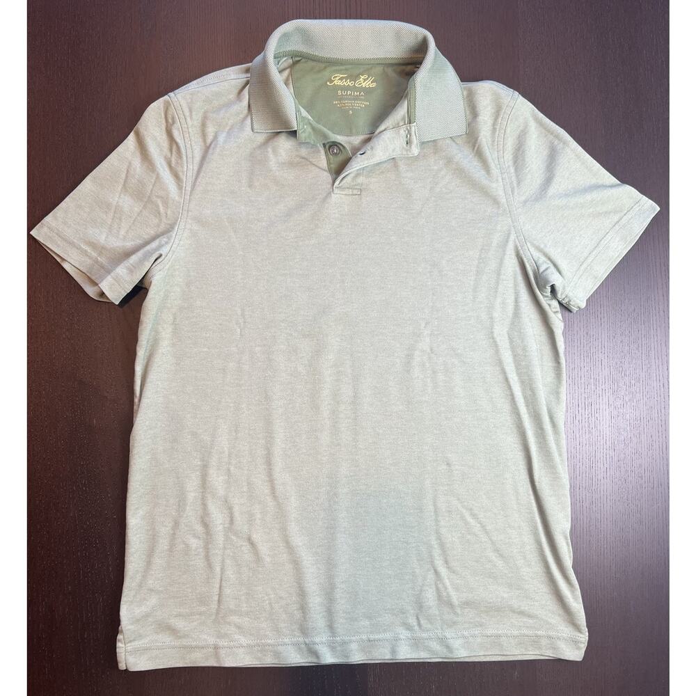 TASSO ELBA Supima Cotton Polo Shirt Men’s Sz Small Light Green Preppy Golf